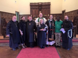 Dorrence Stovall OSB, Joshua Drake OSB, Randy Ferguson (novice), Sr. jeanie Drake OSB, Abbot Patrick OSB, Br. Rev. Justin Baldwin OSB, Rev. Canon Ernest Osuchukwu OSB, Br. James Gadomski novice.